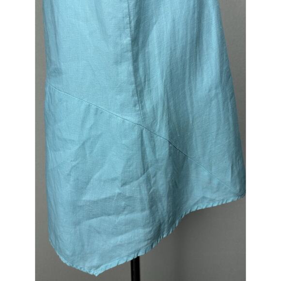Anthropologie For Cynthia By Cynthia Rowley 100% Linen Sleeveless Top L Aqua - Picture 4 of 14